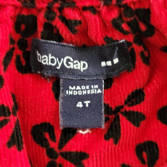 Baby Gap Girls Red Dress with Black Bows 4T , Great for the Holidays! - Picture 3 of 6